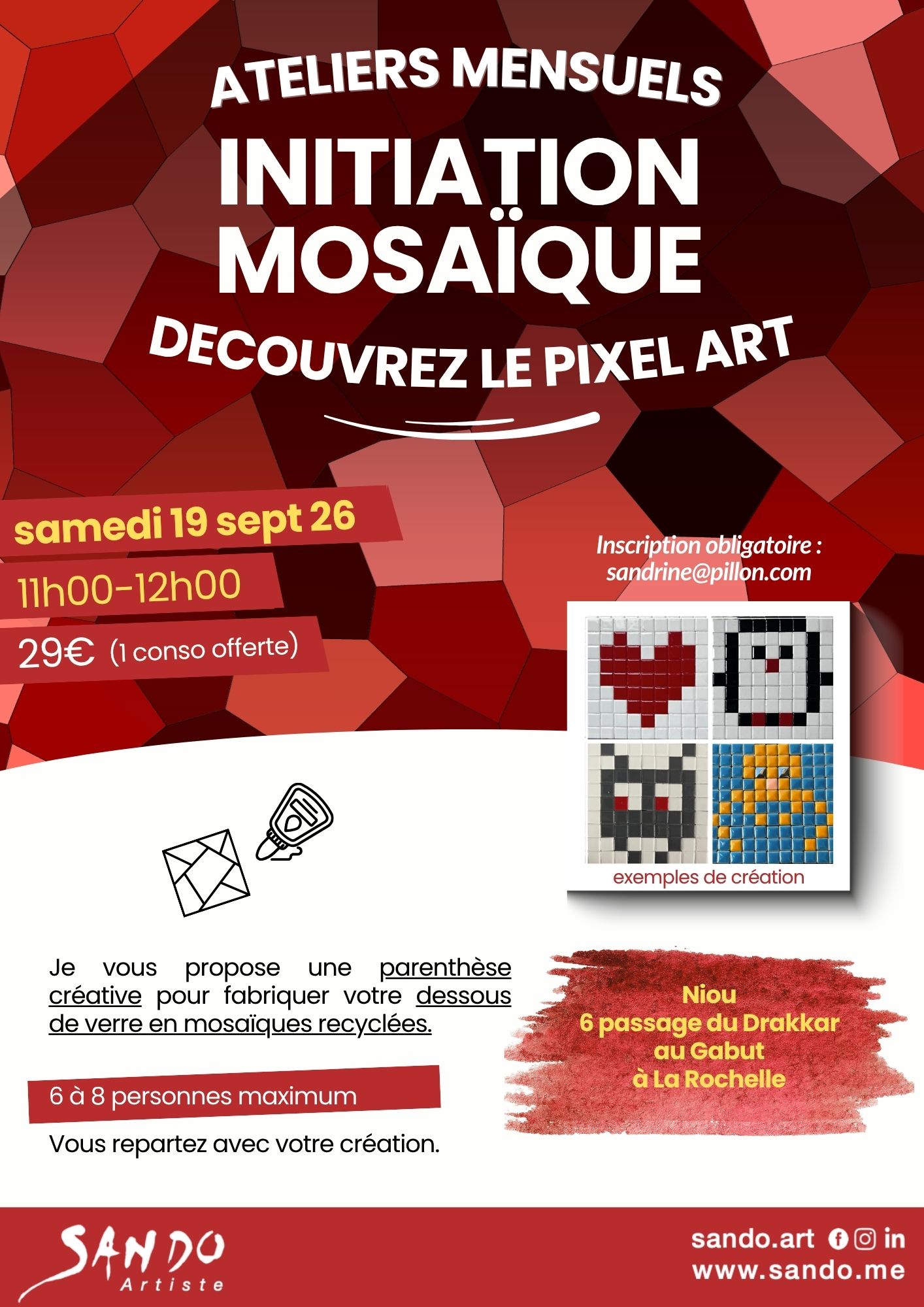 Ateliers d'initiation à la mosaïque Pixel Art